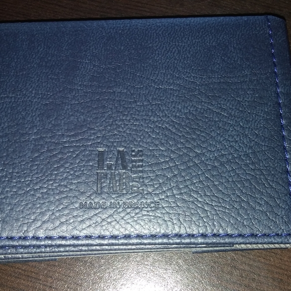Leather Wallet with RFID protection - Marine Blue - Picture 1 of 4